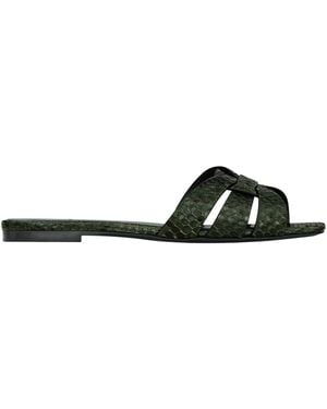 Saint Laurent Tribute Slippers - Black