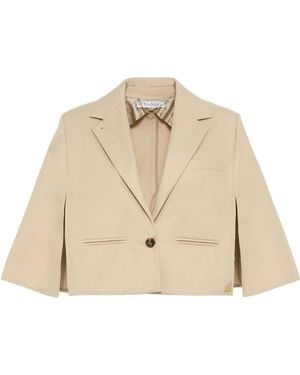 Max Mara Single-Breasted Cape - Natural