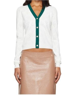 CASABLANCA Knitted Mesh Cardigan - White