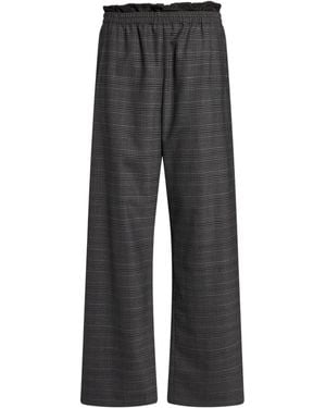 DIESEL Plaid Wide-Leg Pants - Gray
