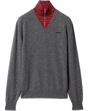 Miu Miu Cashmere And Jersey Jumper - Grey