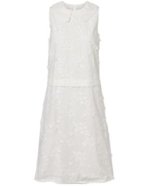 Dorothee Schumacher Light Volumes Cotton Fil Coupé Midi Dress - White