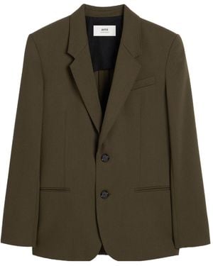 Ami Paris Ami Single-Breasted Tailored Blazer - Green