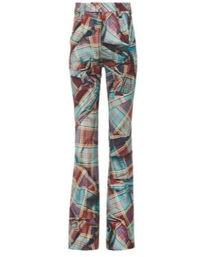 Vivienne Westwood Plaid Flared Trousers - Blue