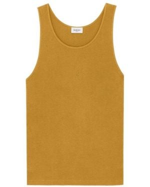 Saint Laurent Cotton Cassandre Tank Top - Yellow
