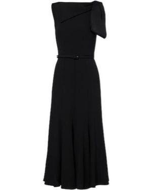 Roland Mouret Bow-Detail Belted Midi Dress - Black