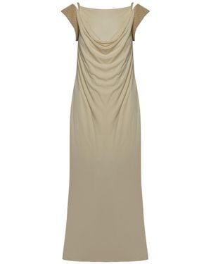 Bottega Veneta Draped Knitted Maxi Skirt - Natural