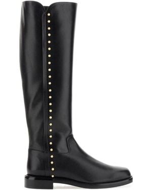 Stuart Weitzman Pearl-Embellished Detail Boots - Black