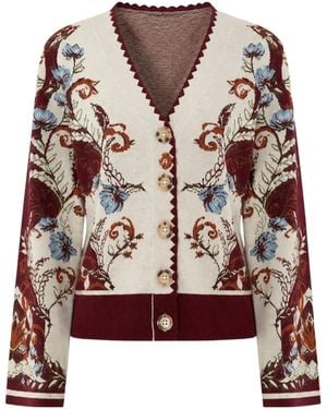FARM Rio Long-Sleeve Knit Cardigan - Brown