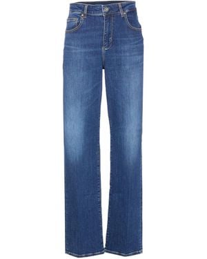 Liu Jo Logo Patch Straight Leg Jeans - Blue