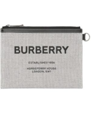 Burberry Horseferry-Print Clutch Bag - Grey