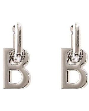 Balenciaga Orecchini B Chain Xl Da Donna - White