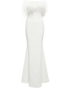 Rebecca Vallance Bridal Grace Feather-Trimmed Gown - White