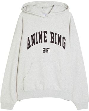Anine Bing Over The Head Cotton Hoodie - Grey