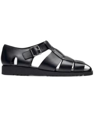 Paraboot Cutout Flat Sandals - Black