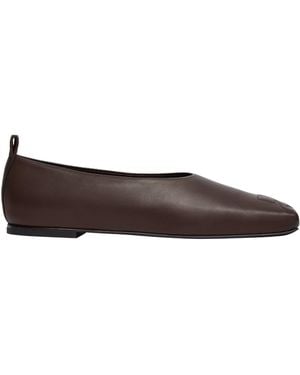 Courreges Courrèges Minimal Square-Toe Loafers - Brown