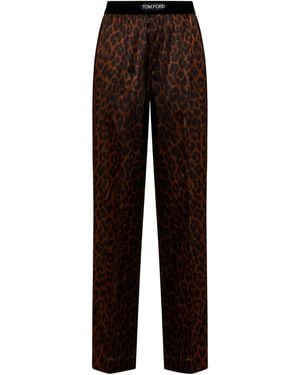 Tom Ford Leopard Print Pajama Pants - Brown