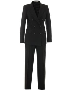 Tagliatore Double-Breasted Peaked-Lapel Suit - Black
