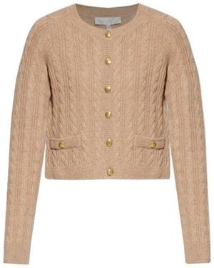 LoveShackFancy Eugenie Cable-Knit Cardigan - Natural