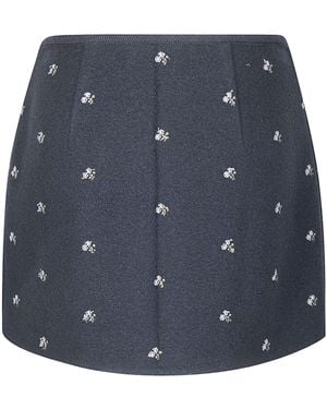 Rier Walker Embroidered Mini Skirt - Blue