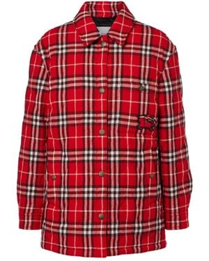 Burberry Check Padded Jacket - Red