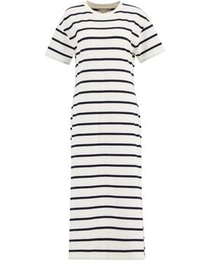 Barbour Selena Striped Midi Dress - White
