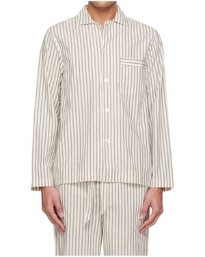 Tekla Long-Sleeved Pyjama Shirt - White