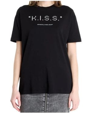 Off-White c/o Virgil Abloh Kiss Quote T-Shirt - Black