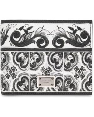 Dolce & Gabbana Wallet With "Majolica" Print - White