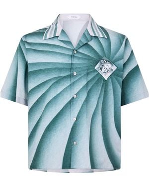 Versace Gradientprint Shortsleeve Shirt - Blue