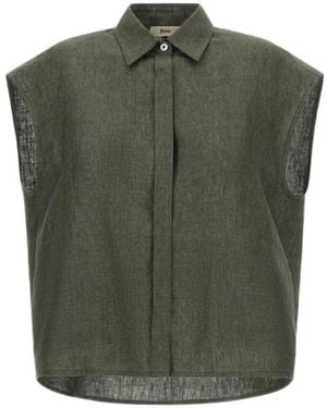 Herno Concealed-Fastening Sleeveless Shirt - Green
