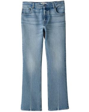 Miu Miu Logo-Embroidered Straight-Leg Jeans - Blue