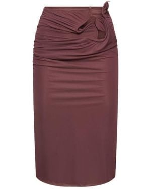 Christopher Esber Perspective Knitted Midi Skirt - Purple