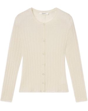 FRAME Long-Sleeved Knitted Cardigan - White