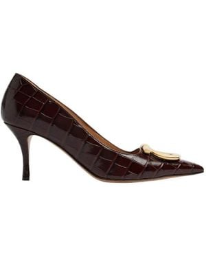 Ferragamo Maxi Gancini Pump - Brown