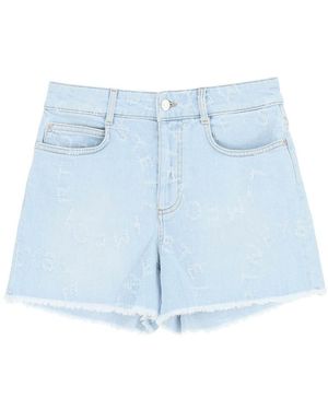 Stella McCartney Laser Logo Denim Shorts - Blue