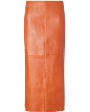 Stouls Casual Leather Skirt - Orange