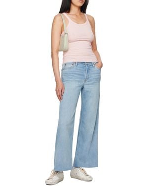 RE/DONE Mid-Rise Wide Cropped Jeans - Blue