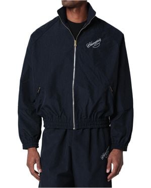 Willy Chavarria Striped Zip-Up Jacket - Blue