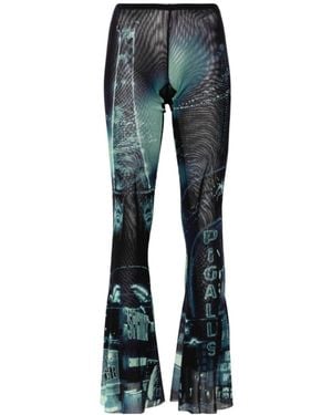 Jean Paul Gaultier Pigalle-Print Flared Pants - Blue