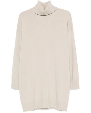 Roberto Collina High-Neck Long-Sleeved Dress - White
