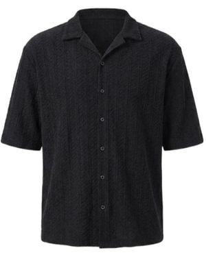 AllSaints Textured Button Shirt - Black