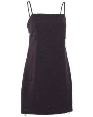 P.A.R.O.S.H. Bead Embellished Sleeveless Mini Dress - Black