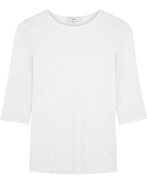 Vince Ribbed Stretch-Jersey Top - White