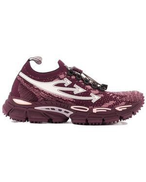 Off-White c/o Virgil Abloh Be Right Back Knitted Lace-Up Sneakers - Purple