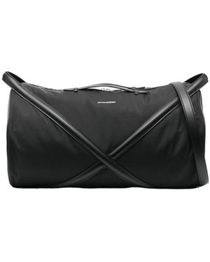 McQueen Logo Printed Zipped Duffel Bag - Black