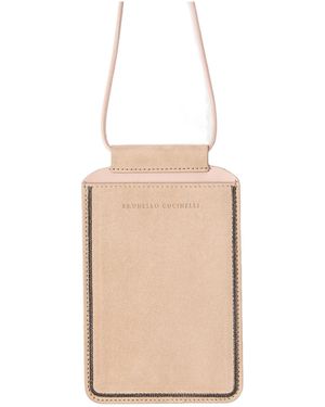 Brunello Cucinelli Shoulder Passport Holder - Natural