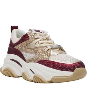 Steve Madden Color-Block Rhinestone Dad Sneakers - Pink