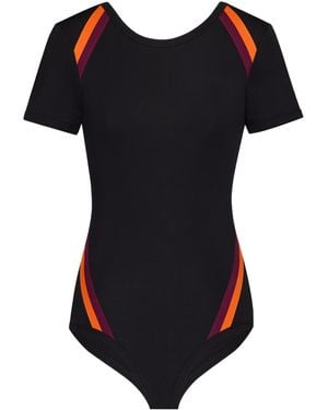 Saint Laurent Short-Sleeve Knitted Bodysuit - Black