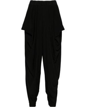 Issey Miyake Draped Tapered Trousers - Black